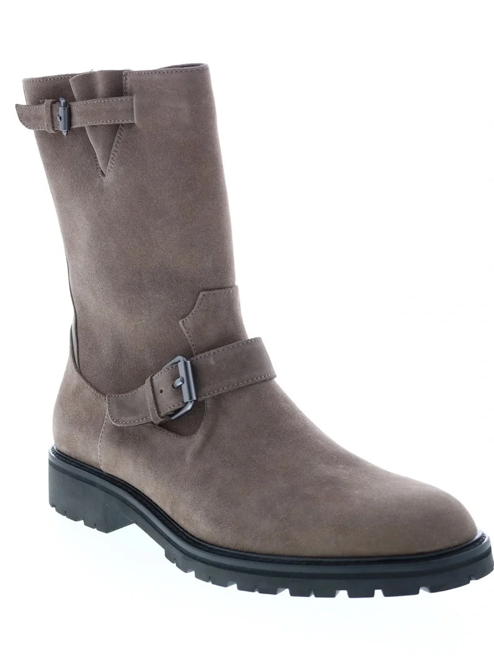 Calvin Klein Men's Taupe Suede Buckle Mid-Calf Boot